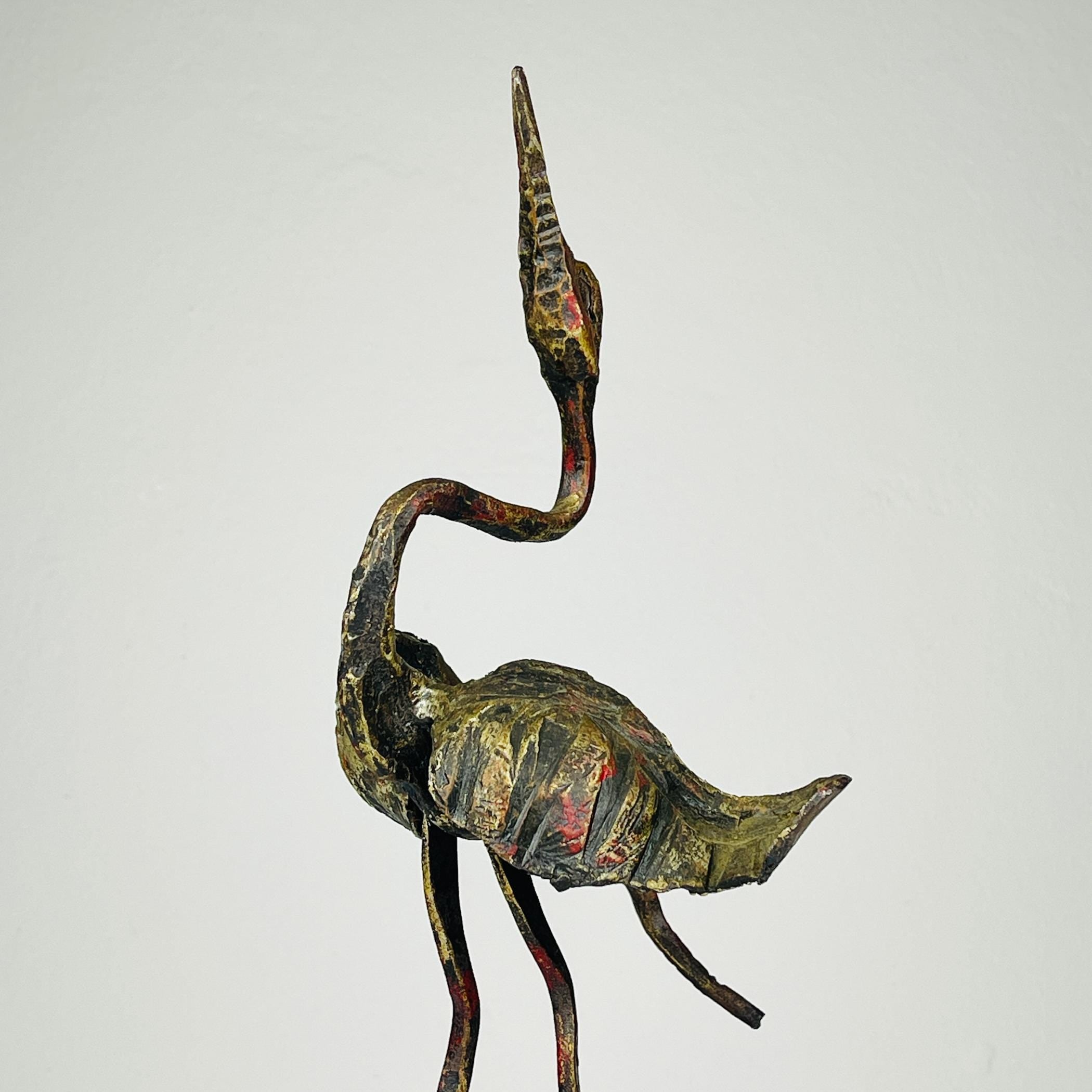 Vintage metal Brutalist sculpture Bird by Salvino Marsura, Italy 1950s, Mid-century Modern