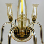 Vintage amber murano chandelier De Majo Italy 1970s Mid-century italian chandelier 6 bulbs