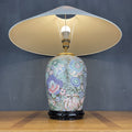 Vintage ceramic table lamp Flower Italy 1970s