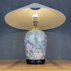 Vintage ceramic table lamp Flower Italy 1970s