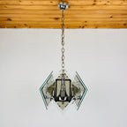 Vintage art glass pendant lamp by Fontana Arte, Italy 1970s, Art deco, MCM mid-century