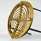 Vintage bamboo metal stool Italy 1950s MCM modern design