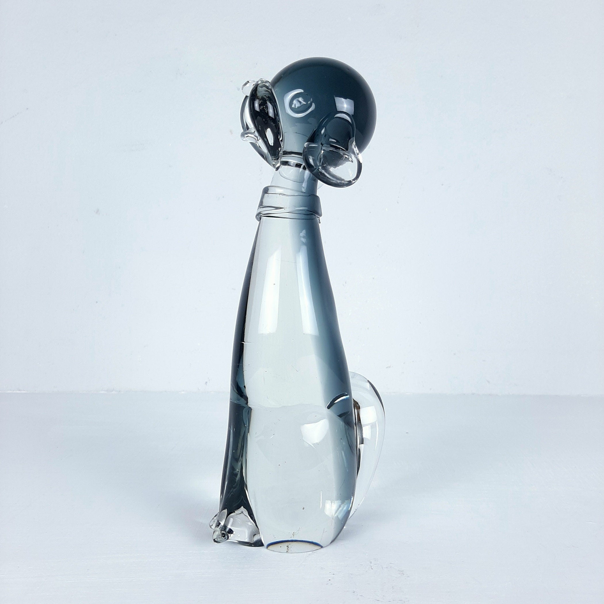 Vintage Murano Glass Dog Sculpture: Vetro Artistico Veneziano, 1960s