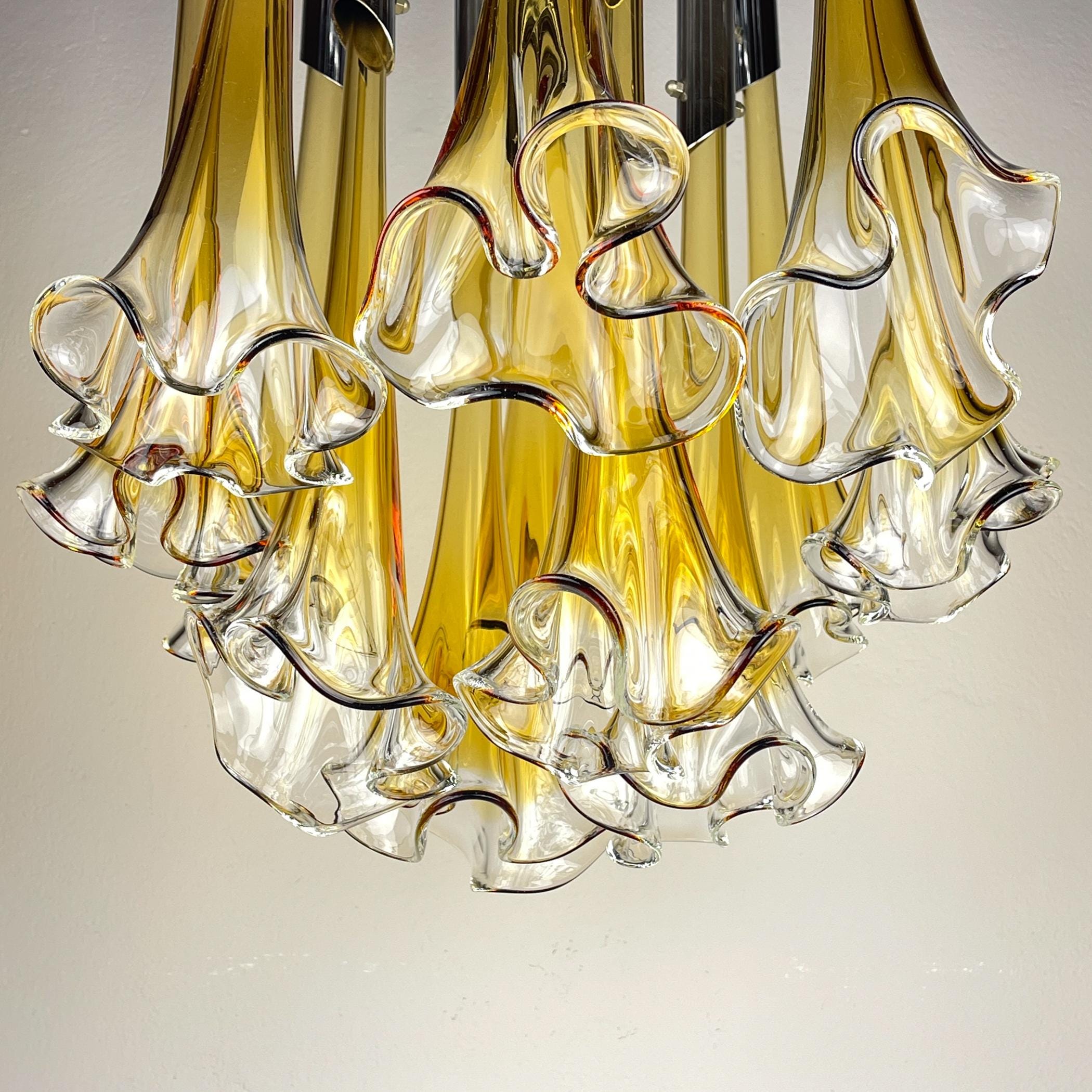 Original Murano chandelier Calla Lily by Venini, Italy 1960s
