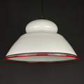 White murano pendant lamp XL chandelier Italy 1970s Mid-century italian modern lighting