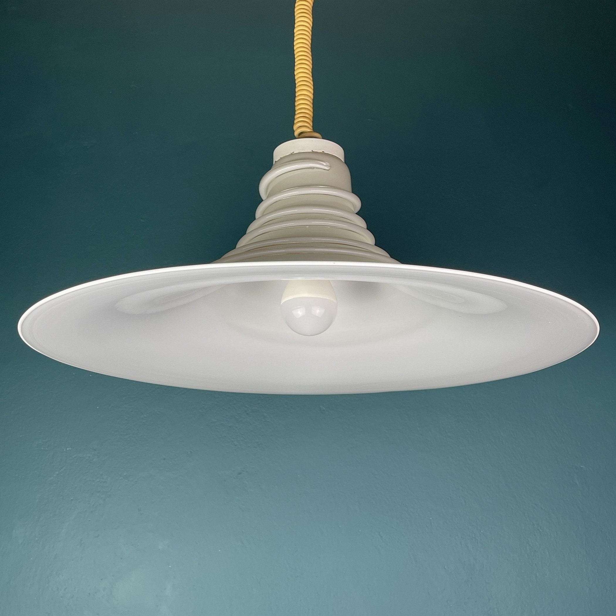 Mid-century murano pendant lamp Italy 1970s Space age Retro lighting