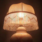 Vintage pearl ceramic table lamp Italy 1970s Retro lighting Mid-century modern