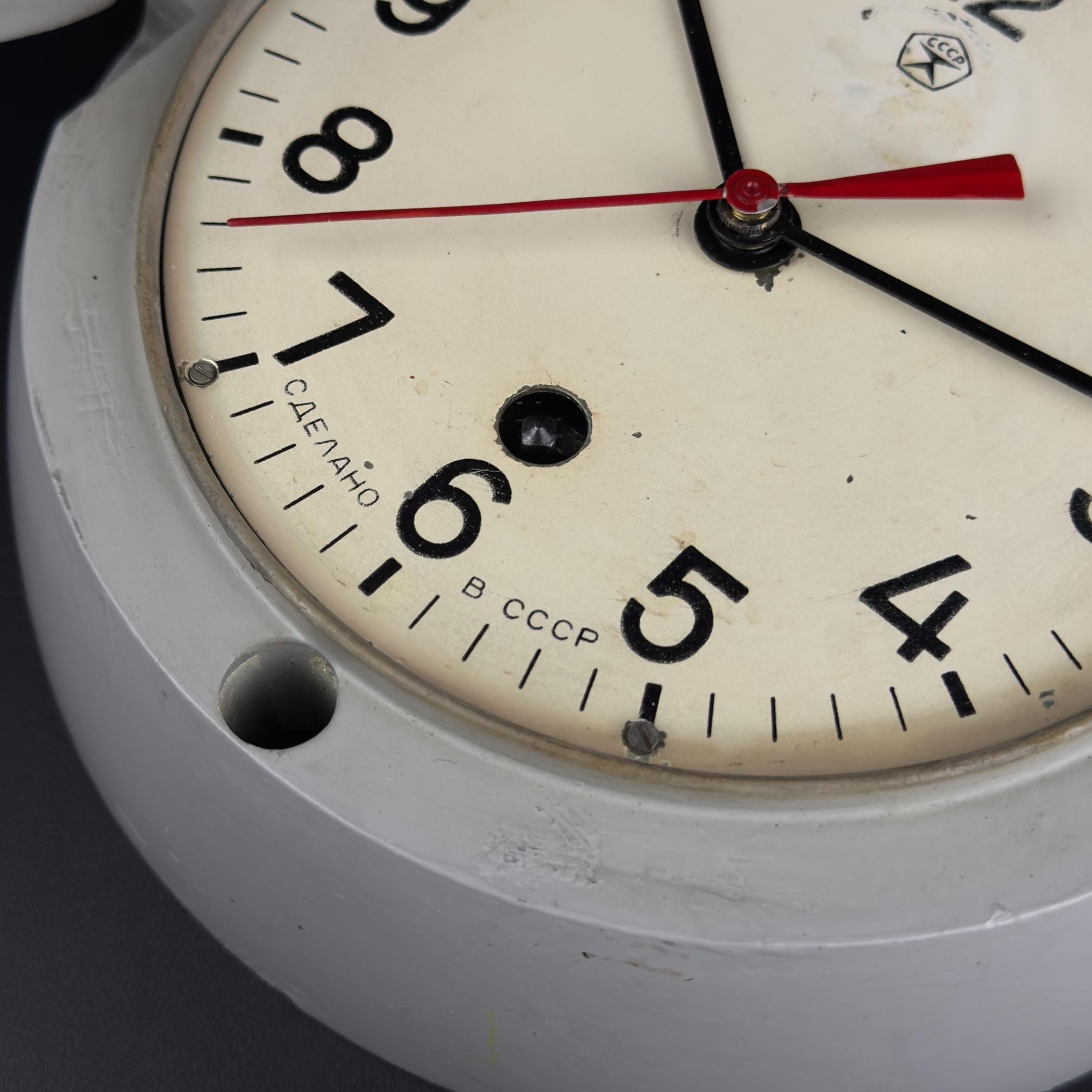 Vintage Antimagnetic submarine navy wall clock Type 5-2 CHM, USSR 1980s