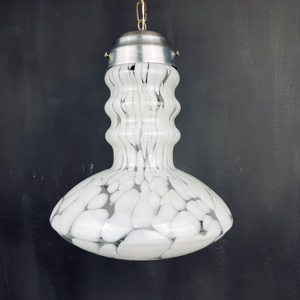 White murano pendant lamp by Carlo Nason for Mazzega, Italy 1960s