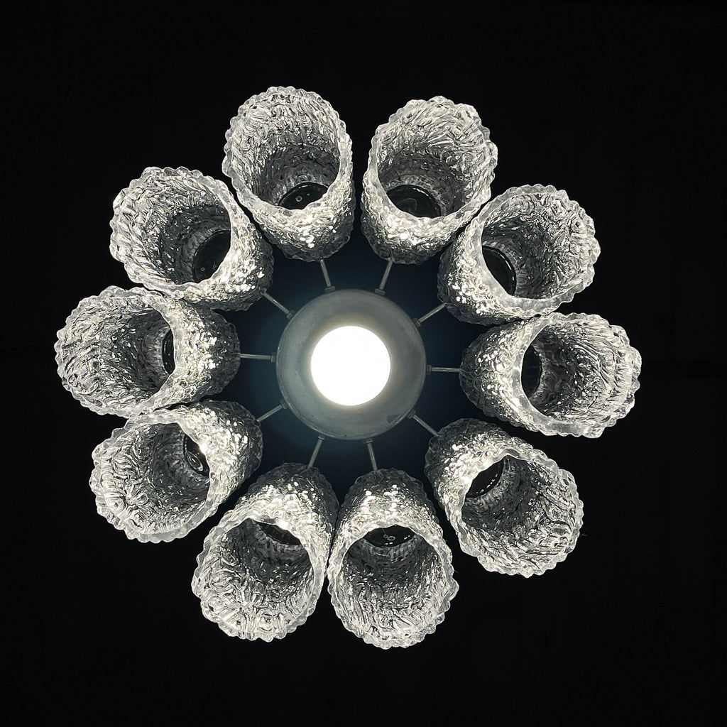Mid-century murano glass chandelier Tronchi by Toni Zuccheri for Venini Italy 1960s