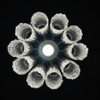 Mid-century murano glass chandelier Tronchi by Toni Zuccheri for Venini Italy 1960s