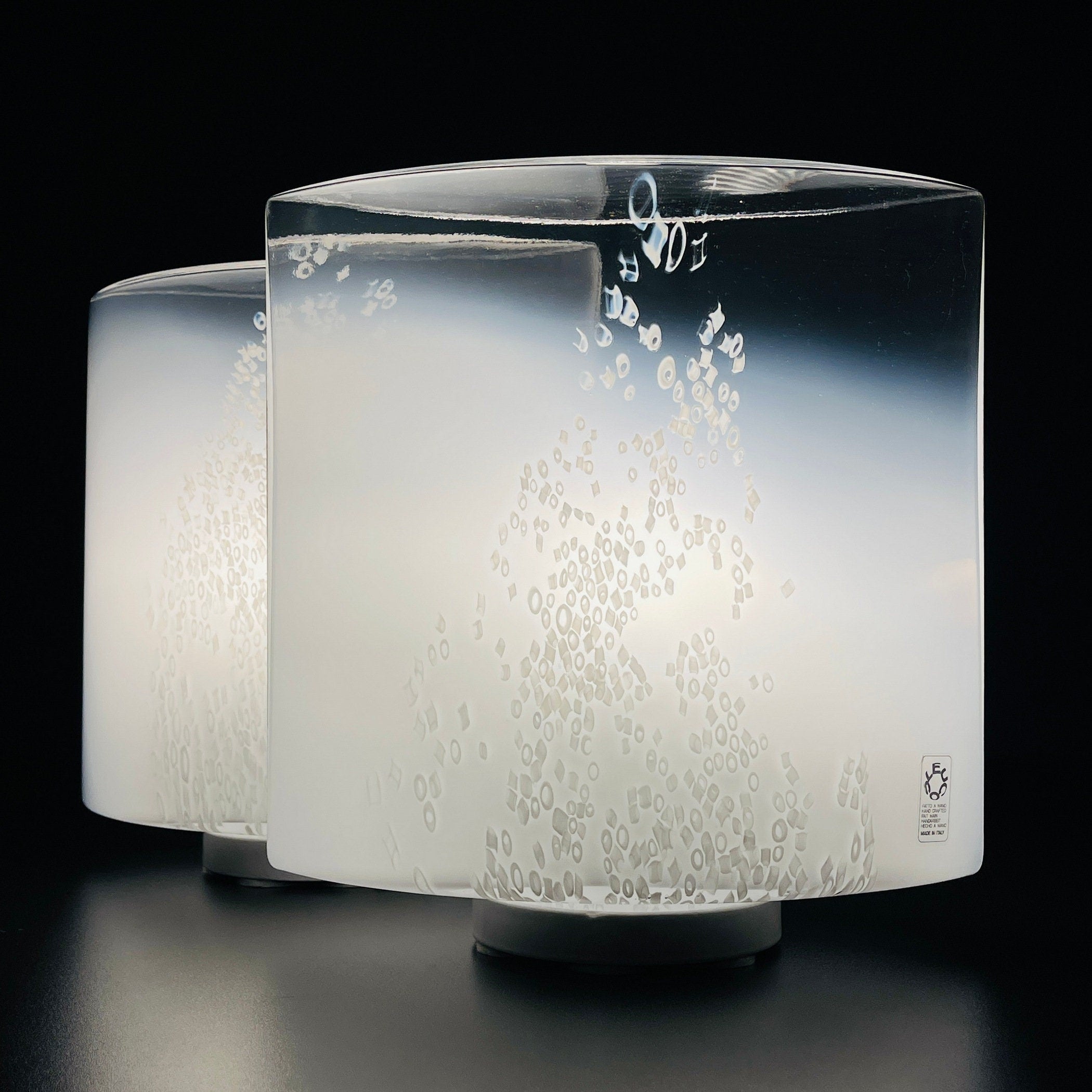Pair of murano table lamps Idra by Rosanna Tosa for Leucos, Italy 1980s