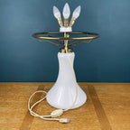 Large classic swirl Murano table lamp Mushroom Italy 1970s Mid-century italian modern
