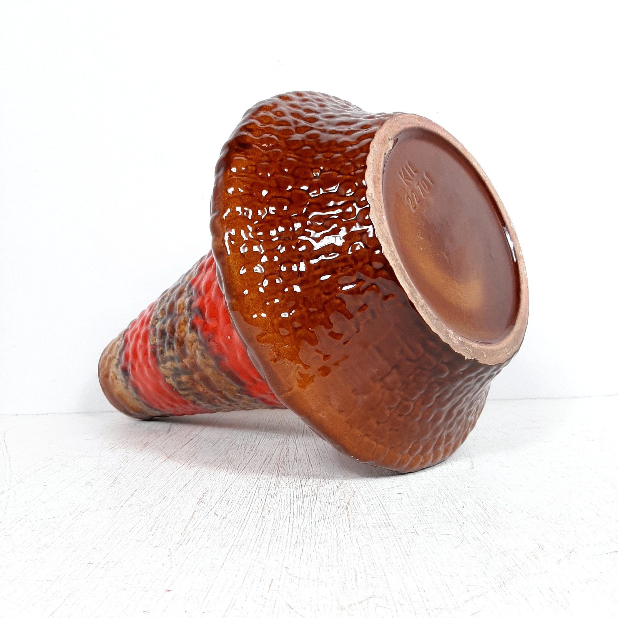 Retro XL ceramic vase LAVA '60s Yugoslavia KIL Liboje Vintage porcelain floor vase