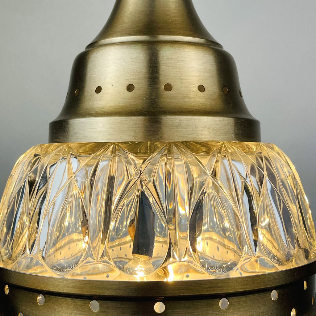 Mid-century glass pendant lamp Italy 1960s Vintage Italian lighting Space Age