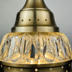 Mid-century glass pendant lamp Italy 1960s Vintage Italian lighting Space Age