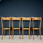 Vintage dining chairs by Pirelli Sapsa, Italy 1950s, Set of 4, Mid-century design