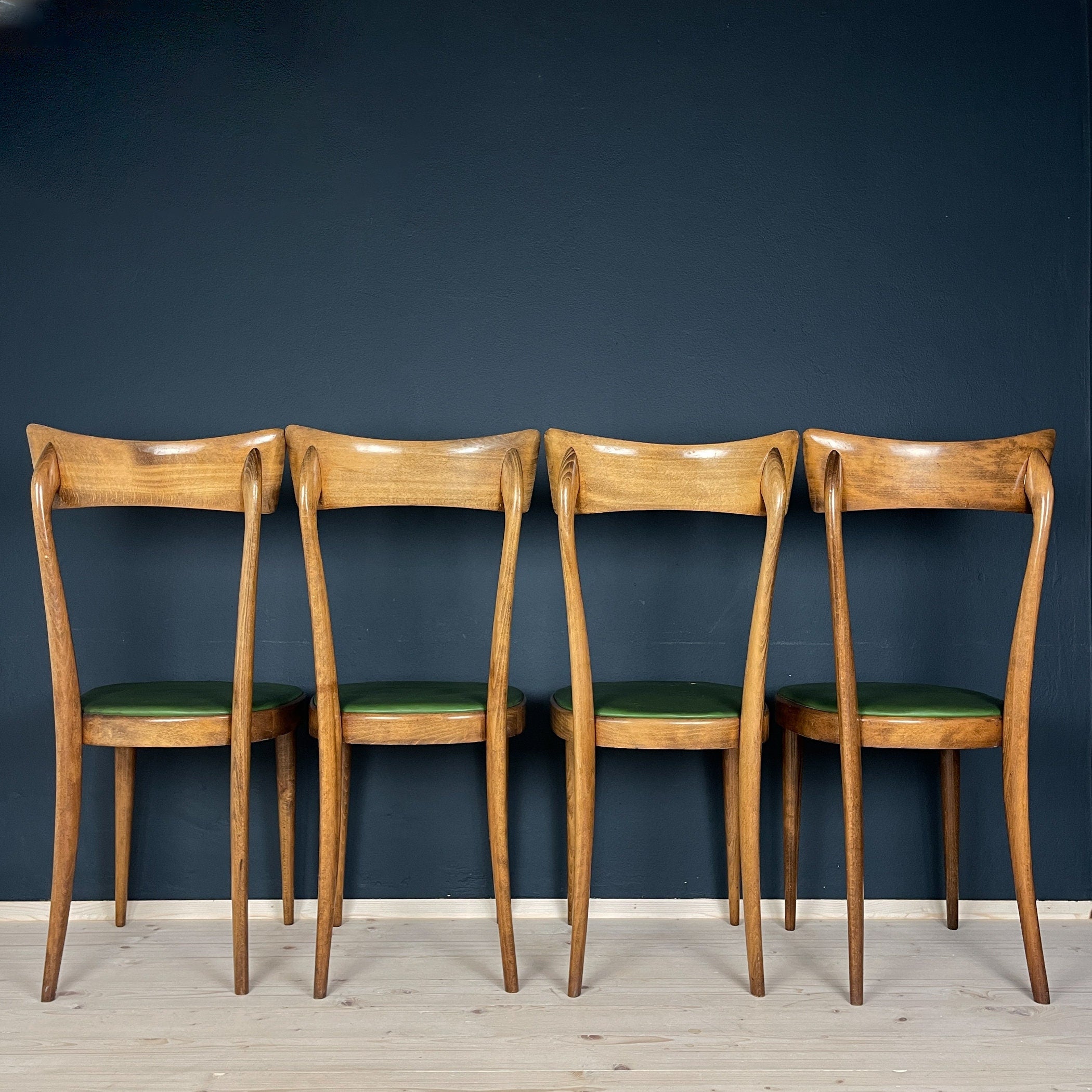 Vintage dining chairs by Pirelli Sapsa, Italy 1950s, Set of 4, Mid-century design