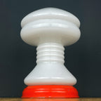 Vintage White Opaline Glass Table Lamp: Italian Mid-Century Modern Lighting