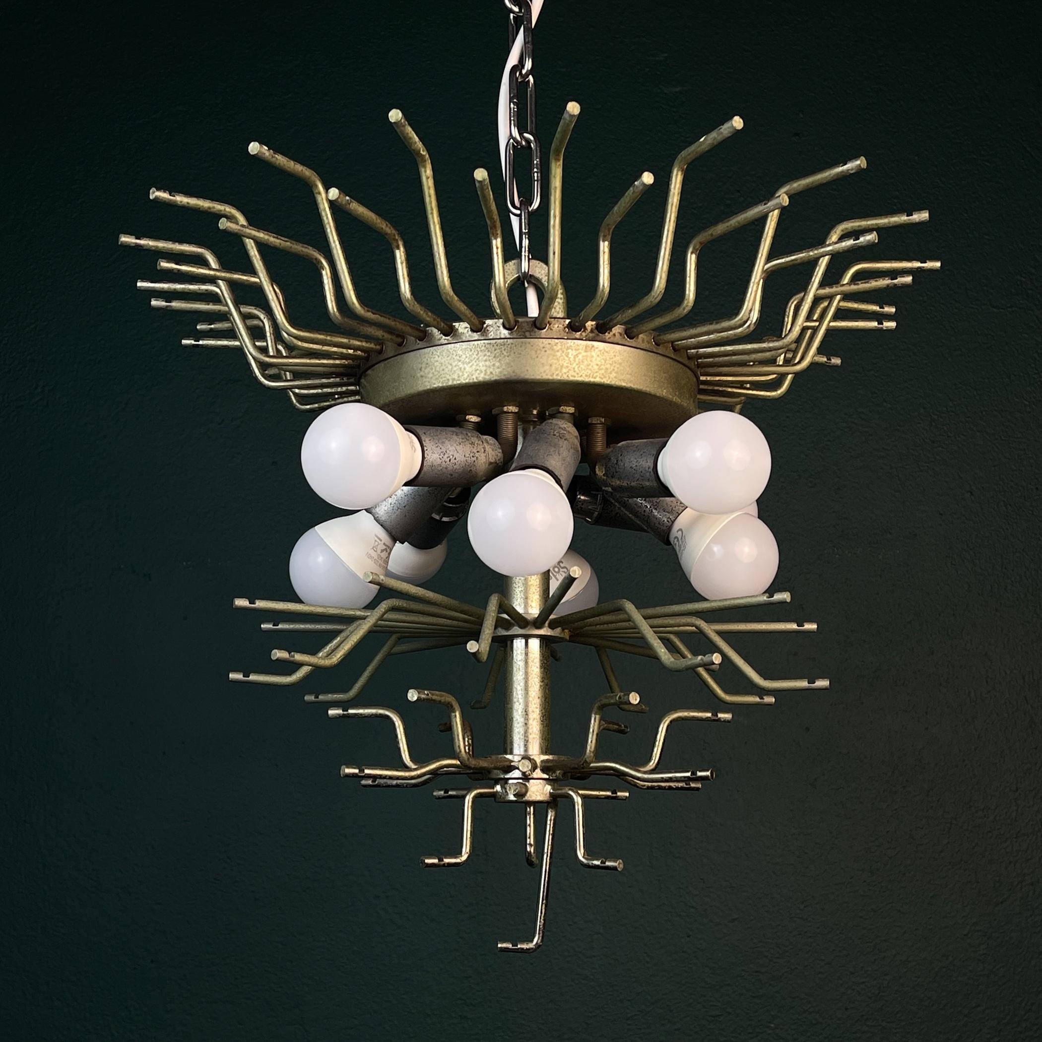 Original cascade Murano glass Crystal Prism Chandelier from Venini, Italy 1970s