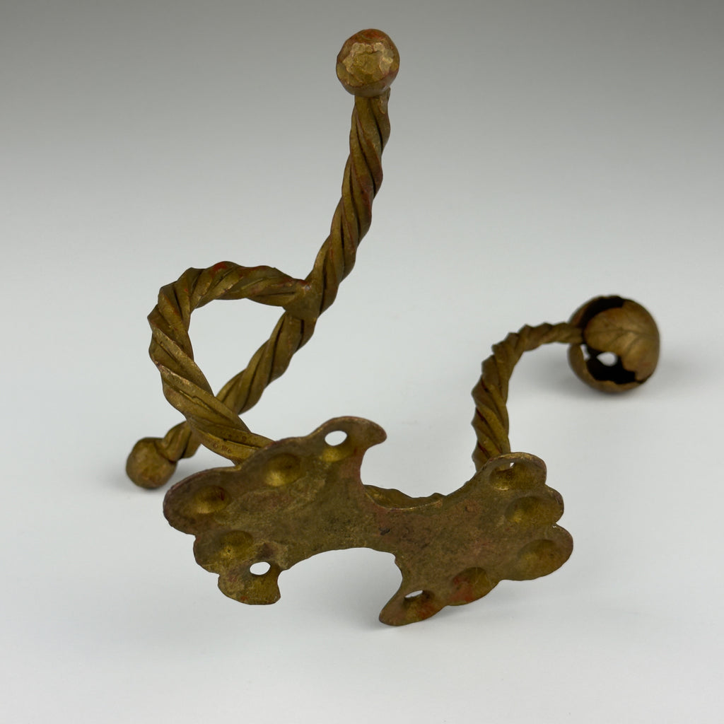 Antique bronze wall hook, Italy early 20th century