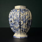 Vintage Blue Ceramic Vase by Bassano, Italy 1970s