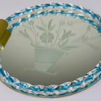 Vintage Venetian glass Mirror Tray, Italy 1950s