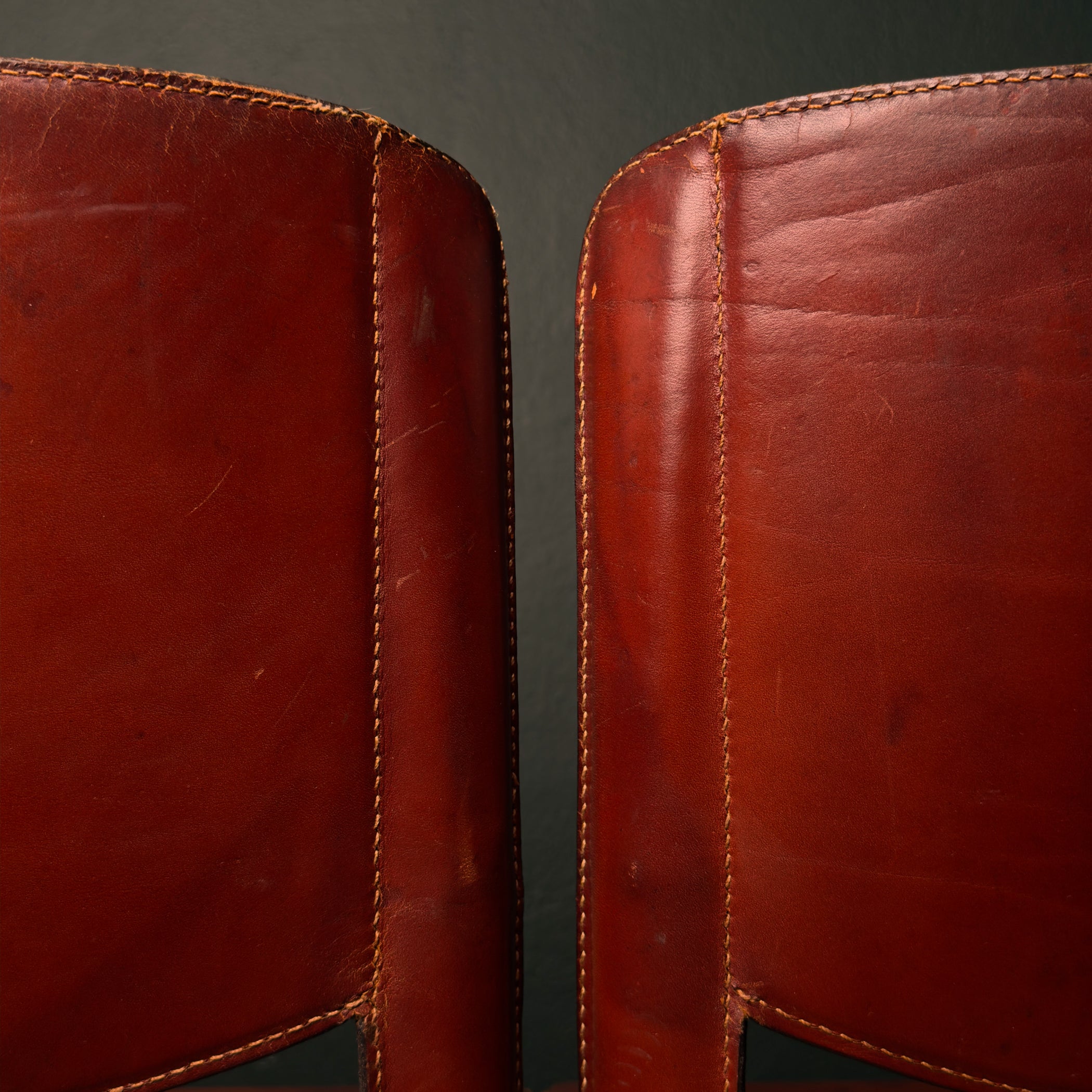 Mid-century Sistina Saddle dining chairs by Tito Agnoli for Matteo Grassi, Italy 1980s, Set of 4