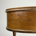 Vintage wooden nightstand Italy 1950s, mid-century wooden bedside table