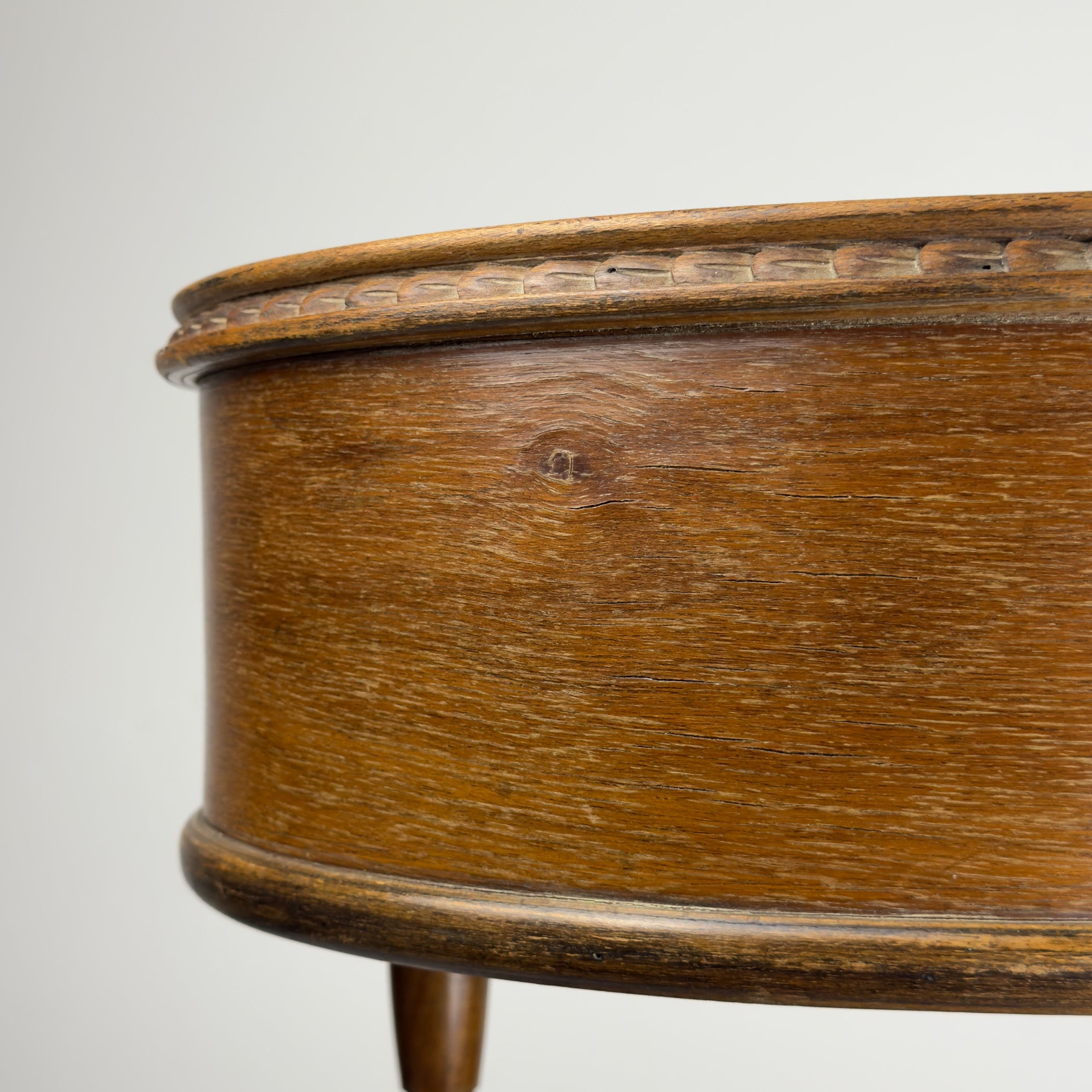 Vintage wooden nightstand Italy 1950s, mid-century wooden bedside table