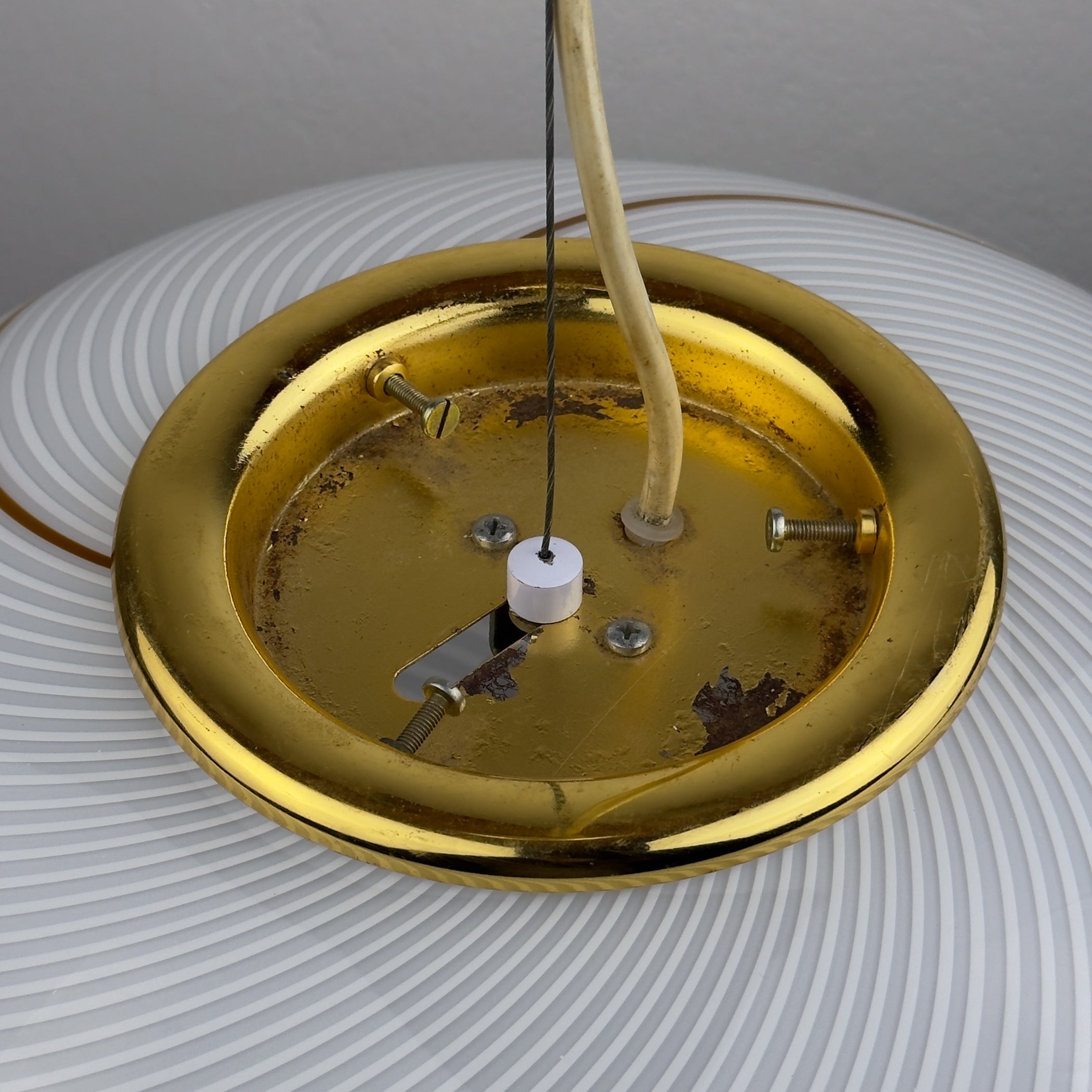 Classic swirl murano pendant lamp Vetri Murano, Italy 1970s