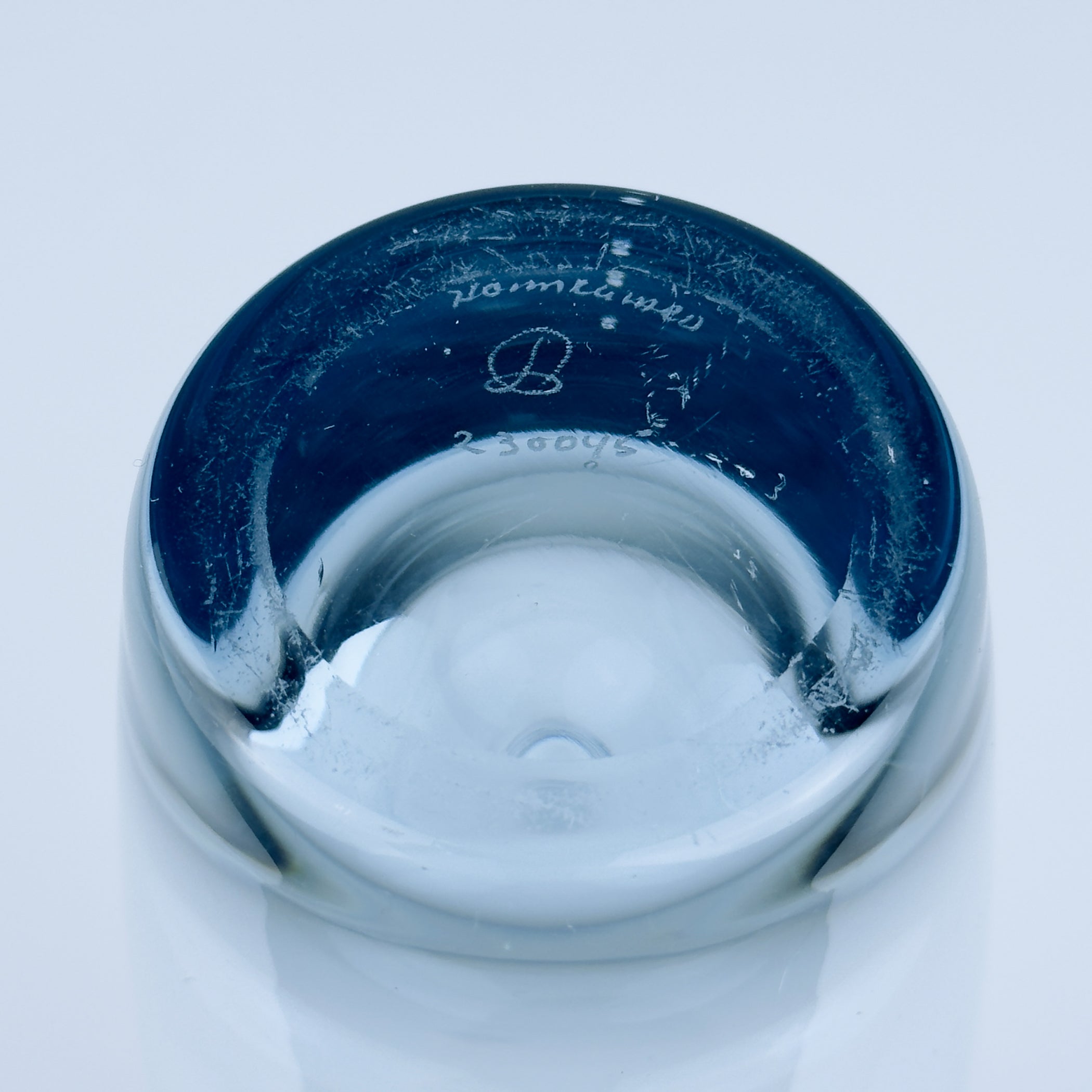 Original blue glass vase by Per Lütken for Holmegaard, Denmark, 1960s