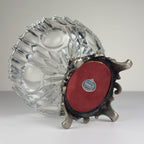 Vintage crystal glass bowl with metal base by Fadalti, Italy 1960s