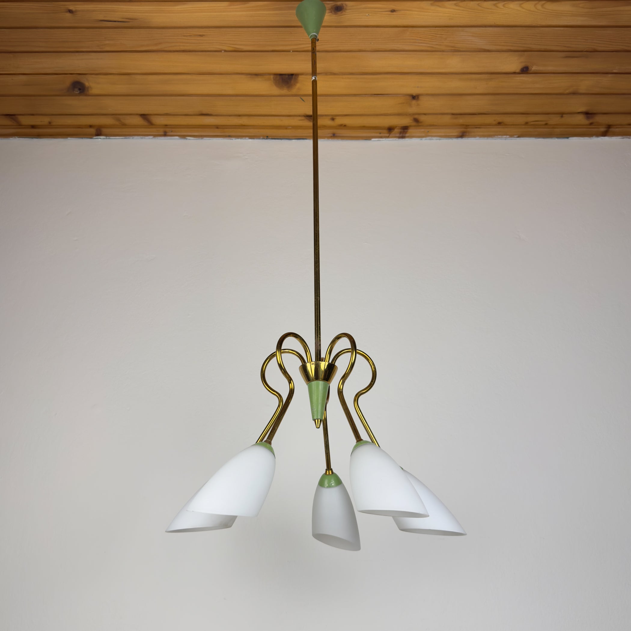 Vintage Stilnovo chandelier, Italy 1940-50s