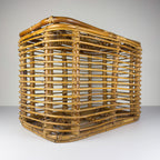 Vintage rattan basket, Italy 1960s