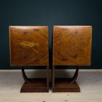 Vintage wood nightstands, Italy 1950s, Set of 2