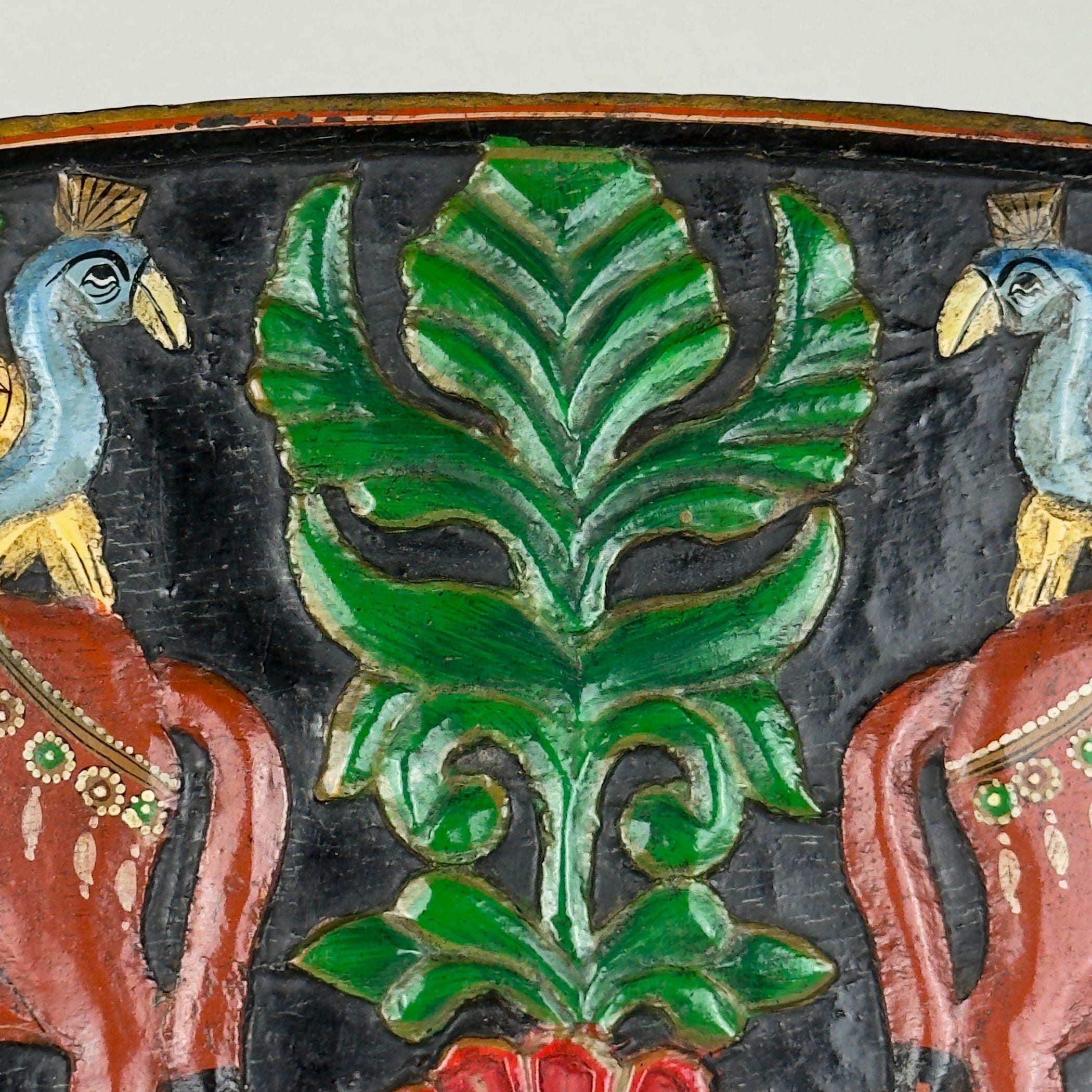 Vintage wooden wall mirror, India mid-20th century