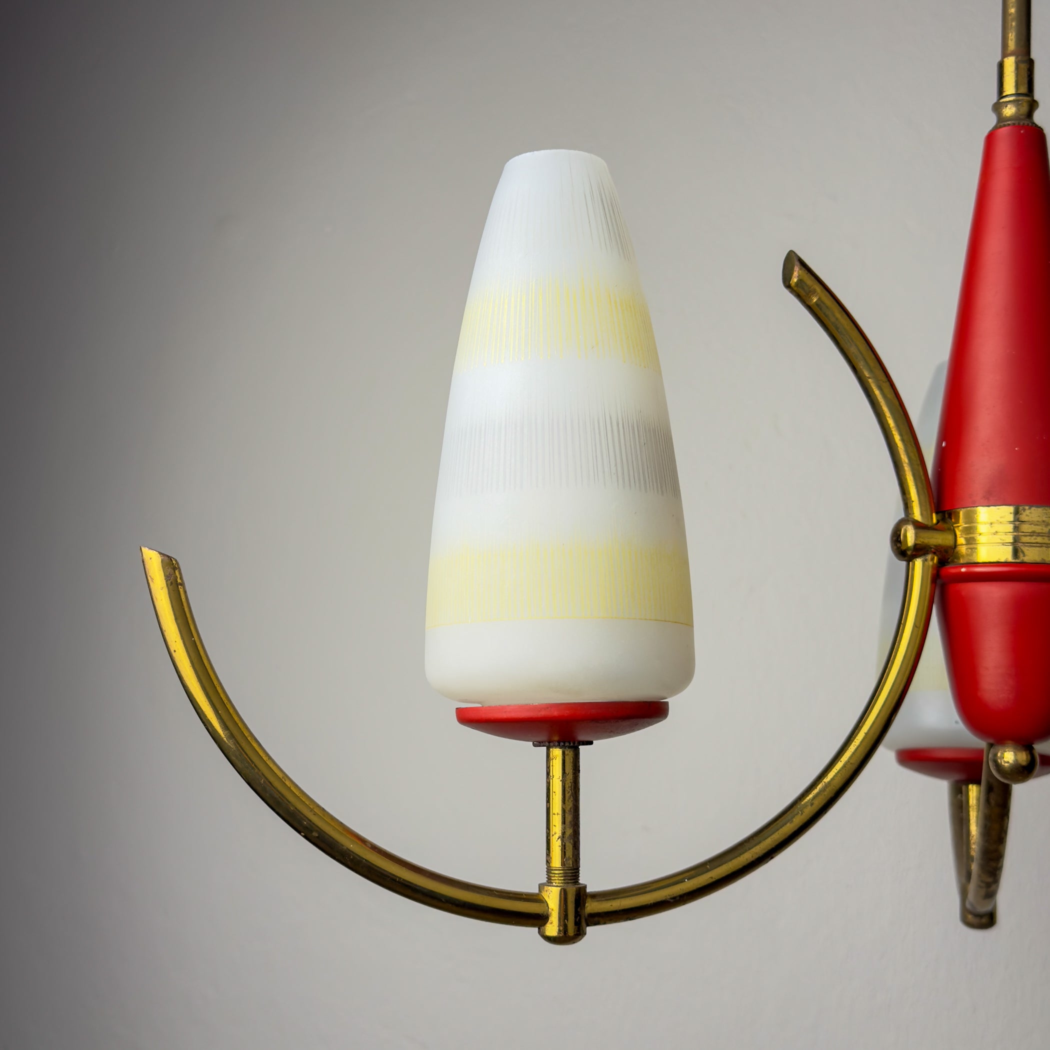 Mid-Century Stilnovo chandelier, Italy 1940-50s