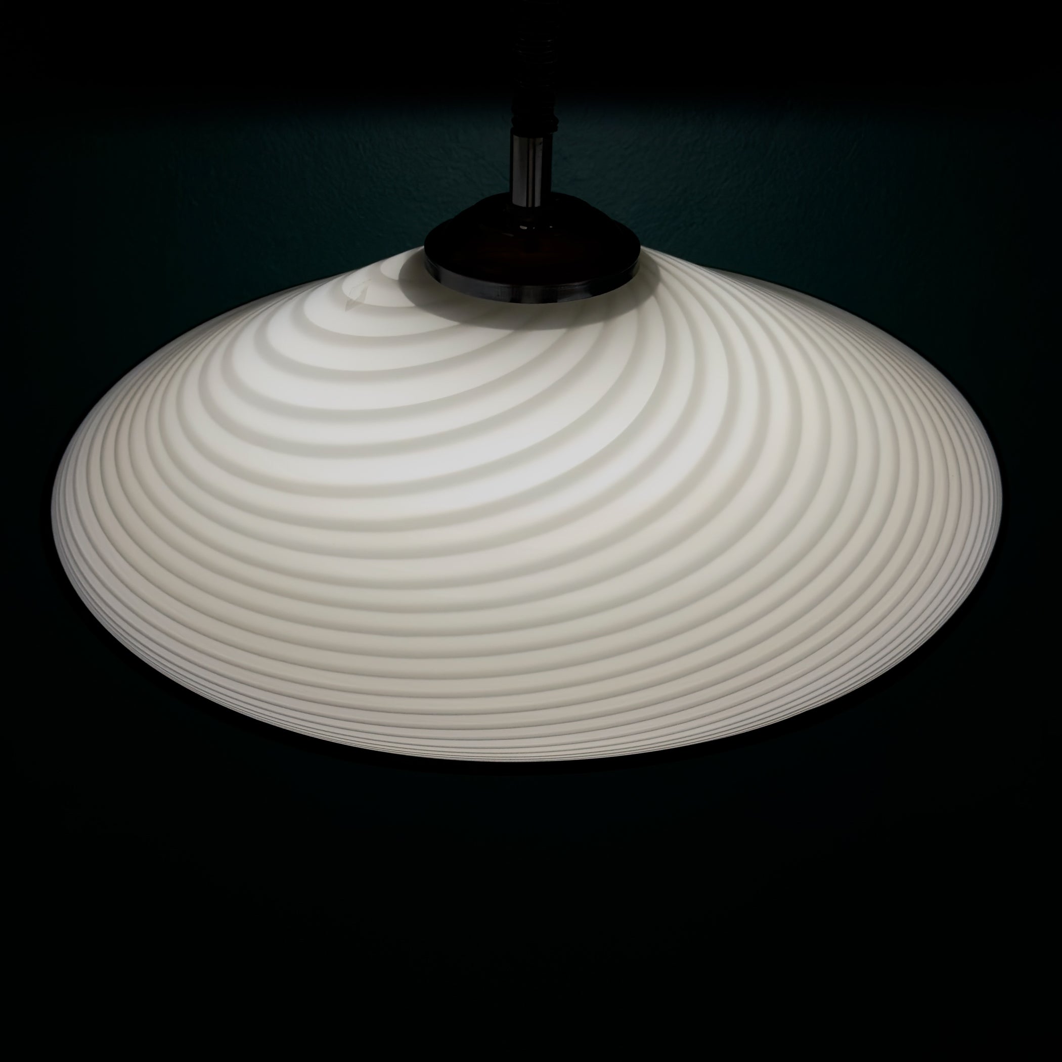 Vintage Swirl Murano Glass Pendant Lamp, Italy 1970s
