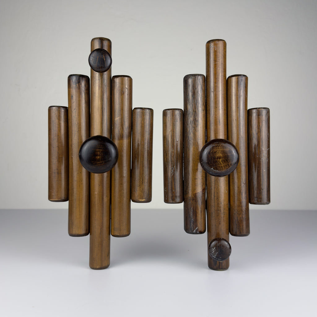 Vintage wooden hangers, Italy, 1970s, Set of 2