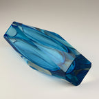 Sommerso blue Murano glass vase, style Flavio Poli, Italy 1970s