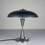Grey industrial metal desk lamp Italy, 1960s