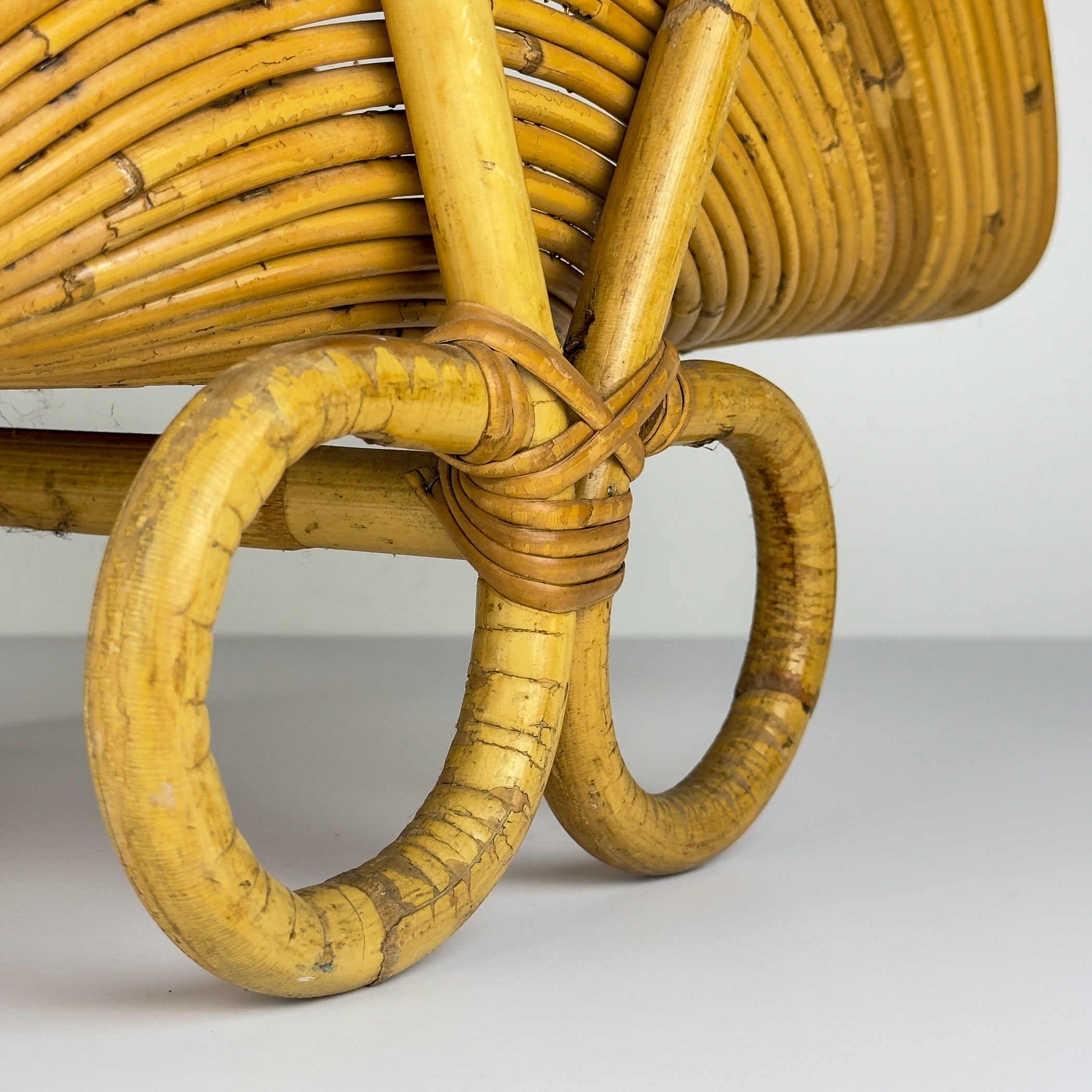 Vintage Bamboo magazine rack by Vivai Del Sud, Italy 1960s