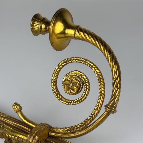 Large Bronze Wall Candle Sconce, France 1950s