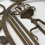 Antique wall decorative panel of wrought iron, Italy 1920s