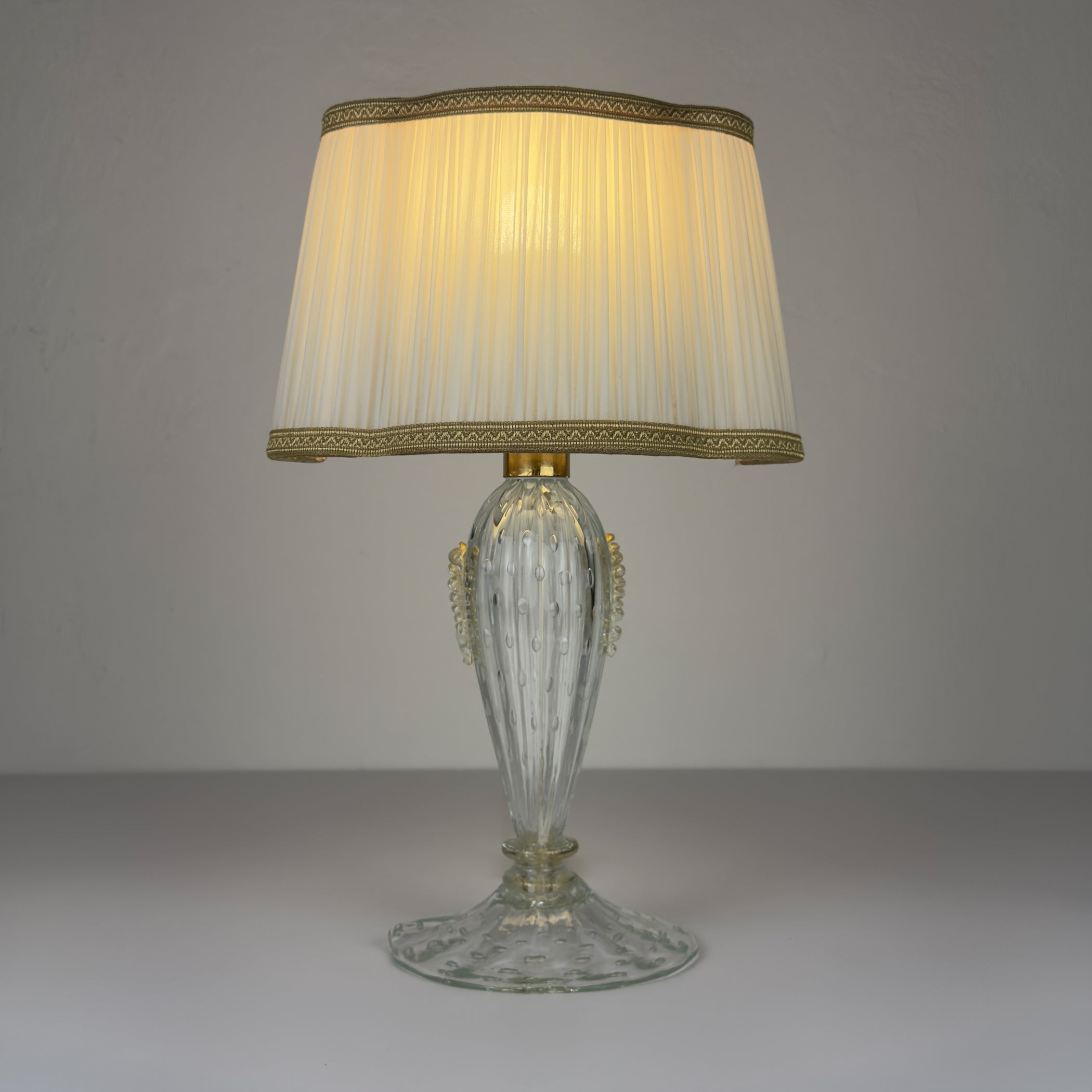 Original Murano glass table lamp by Barovier and Toso, Italy 1980s
