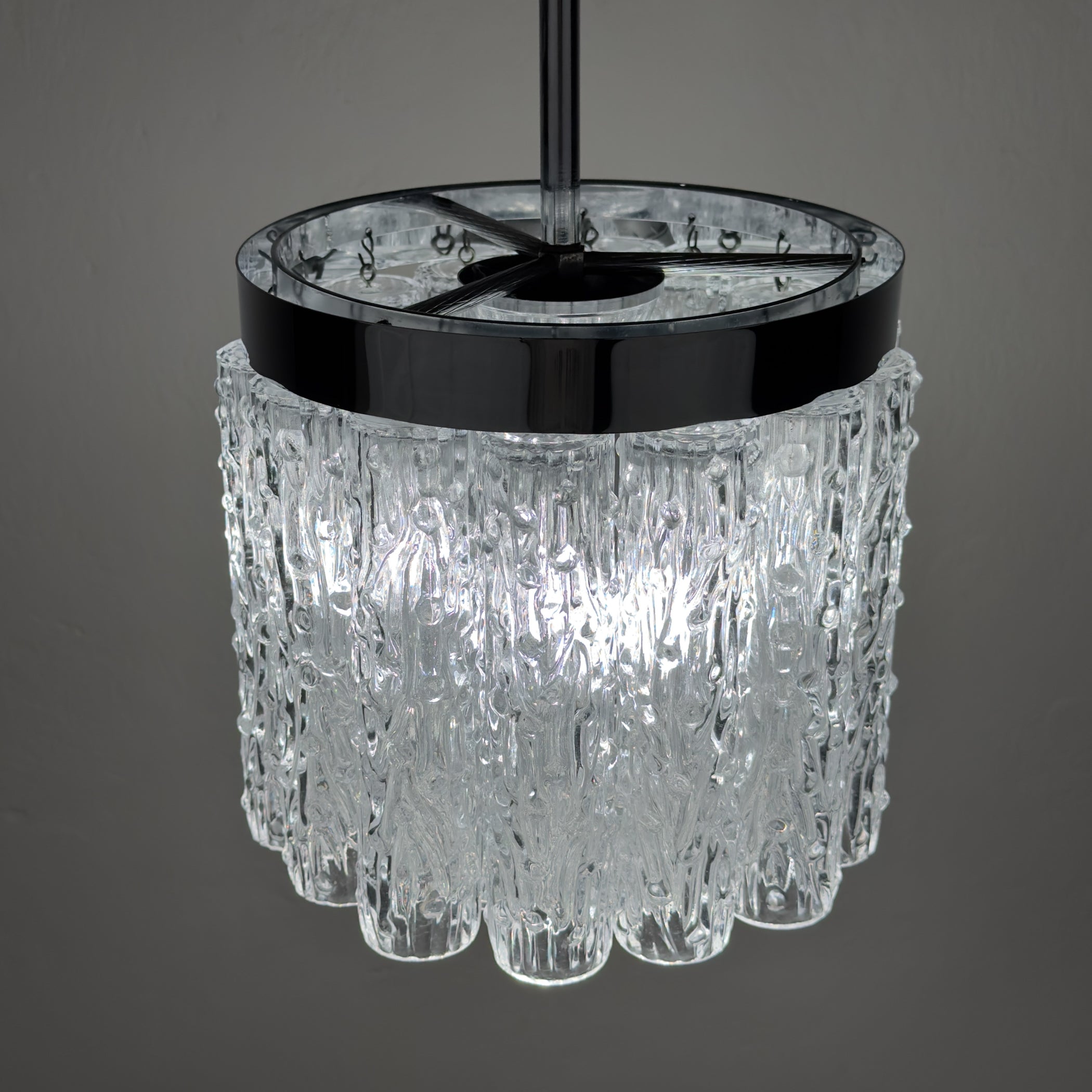 Vintage murano glass chandelier Tronchi by Toni Zuccheri for Venini, Italy 1960s