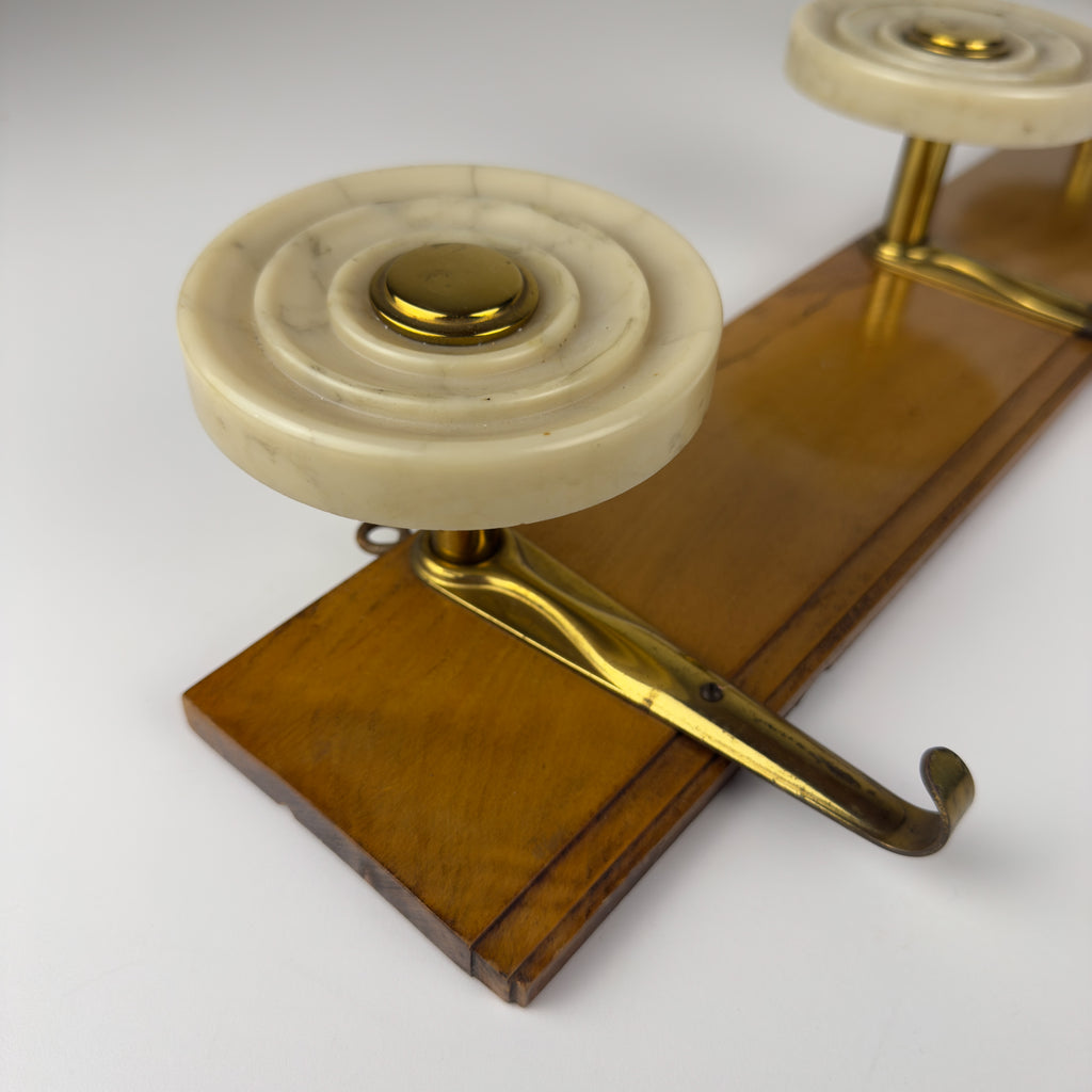 Vintage Art Deco brass & bakelite hanger, Italy 1950s