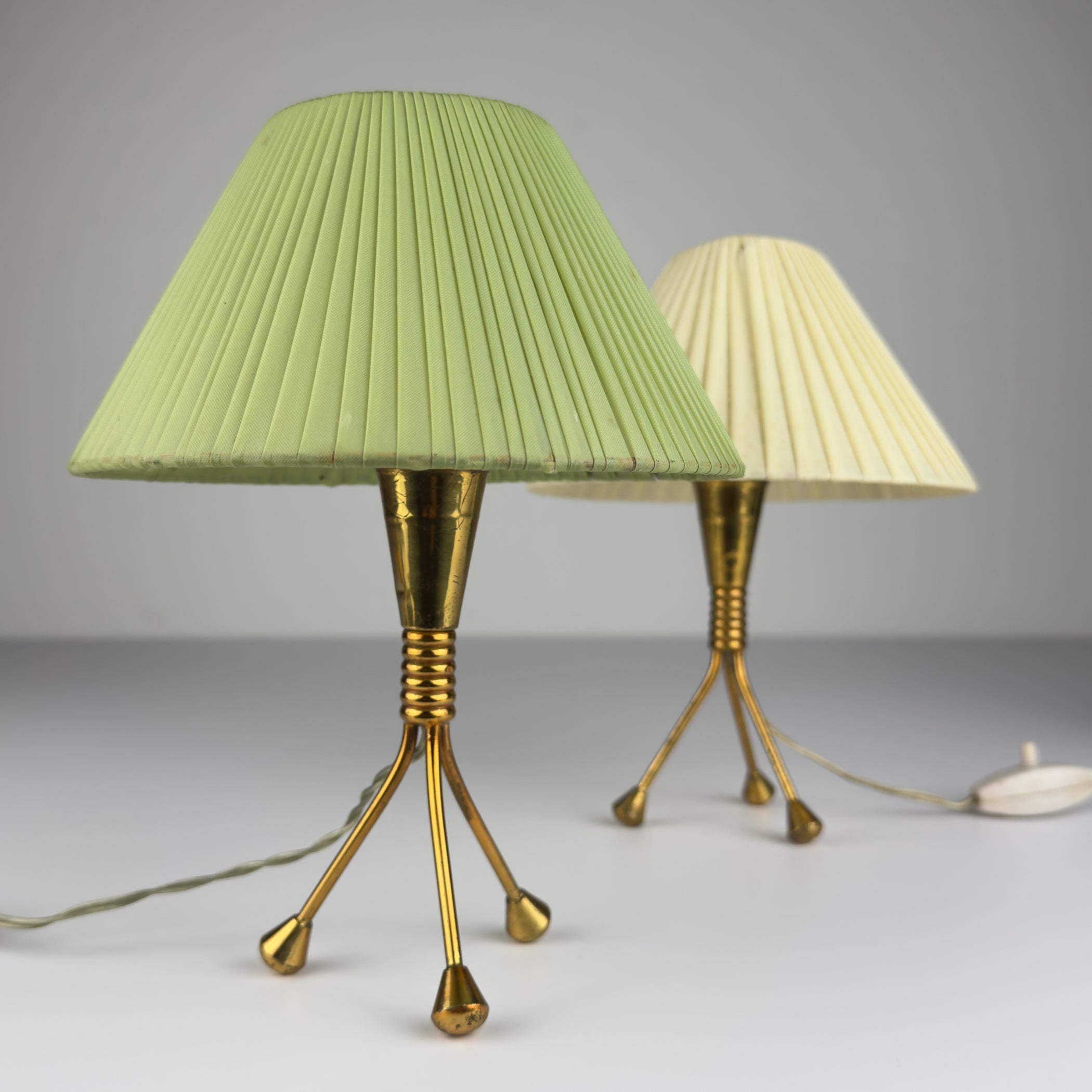 Vintage metal table lamp, Italy 1950s, Set of 2