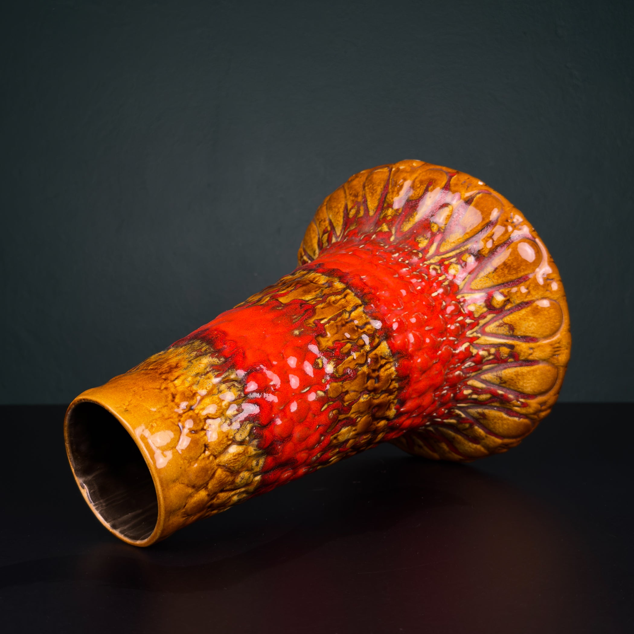 Vintage ceramic vase LAVA by KIL Liboje, Yugoslavia 1960s